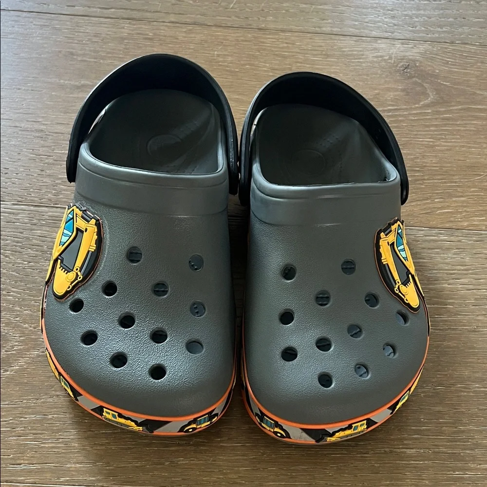 Crocs Crocband Fun Lab Graphic Construction Digger Slip On Clog Shoe | 3Y